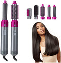 Hair Dryer Brush 5 In 1 Electric Blow Dryer Hair Comb Curling Wand Detachable Brush Kit Negative Ion Straightener Hair Curler ( Random Color)