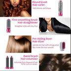 Hair Dryer Brush 5 In 1 Electric Blow Dryer Hair Comb Curling Wand Detachable Brush Kit Negative Ion Straightener Hair Curler ( Random Color)