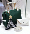 Ladies Handbag With Match Small Pouch Elegant Design Premium Quality - Black