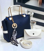 Ladies Handbag With Match Small Pouch Elegant Design Premium Quality - Black
